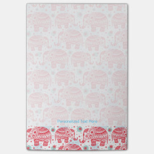 Notas Post-it® Modelo étnico rojo del elefante