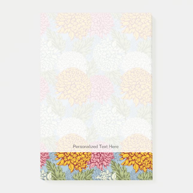 Notas Post-it® Modelo excelente con los crisantemos (Anverso)