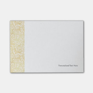 Notas Post-it® Modelo floral de las hojas del oro
