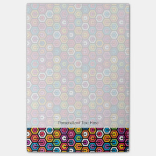 Notas Post-it® Modelo geométrico colorido con hexágonos