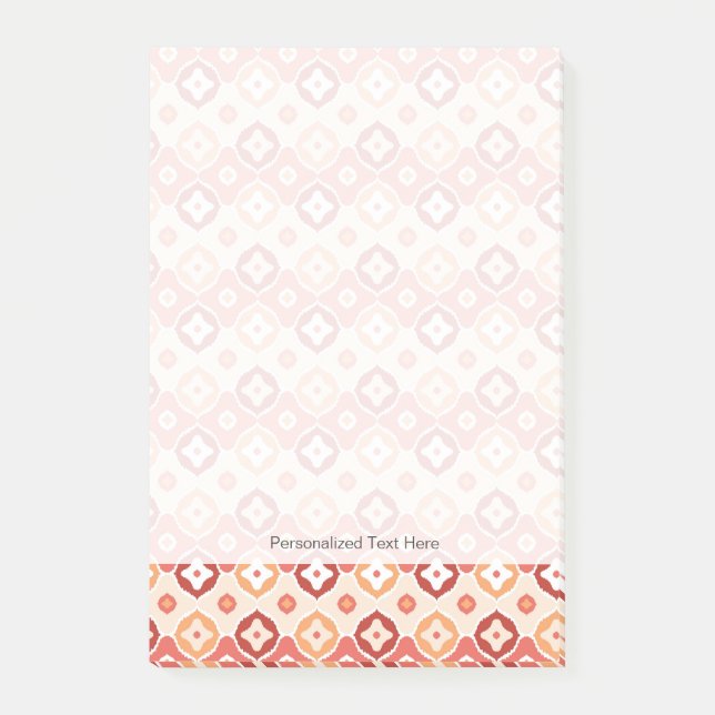 Notas Post-it® Modelo geométrico del ikat de oro (Anverso)