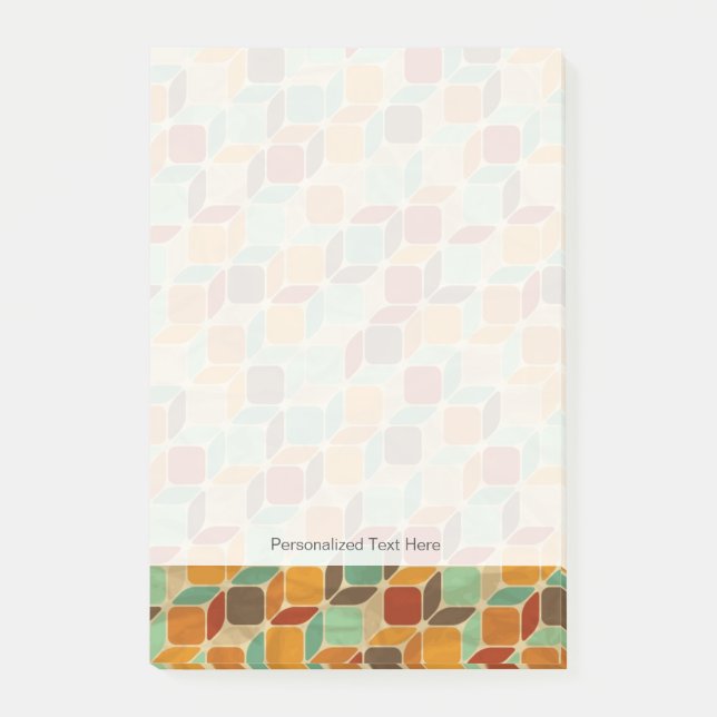 Notas Post-it® Modelo geométrico retro 4 (Anverso)