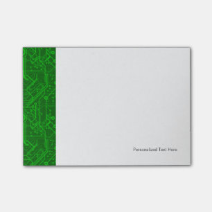 Notas Post-it® Modelo impreso verde de la placa de circuito