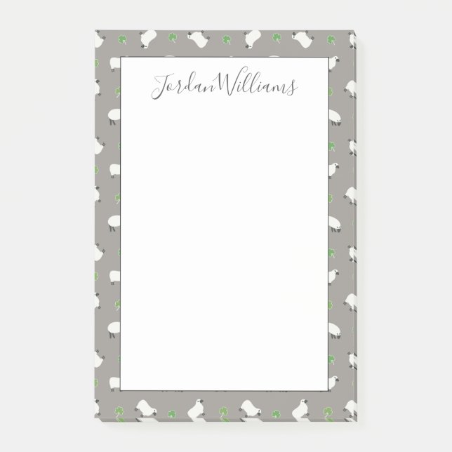 Notas Post-it® Modelo irlandés del trébol y de las ovejas (Anverso)