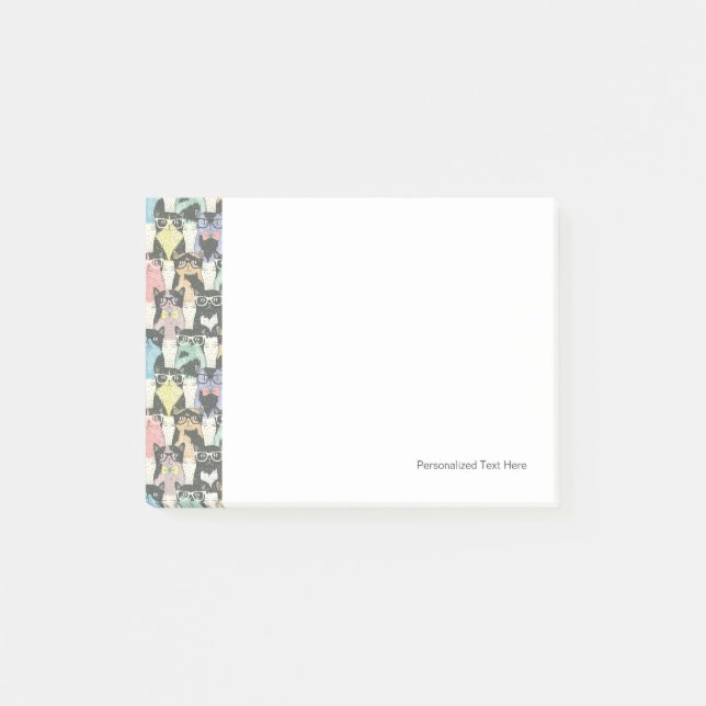 Notas Post-it® Modelo lindo de los gatos del inconformista (Anverso)