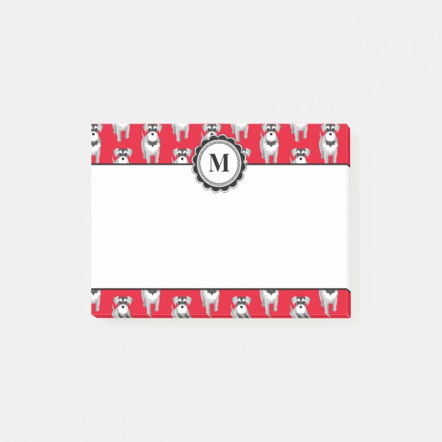 Notas Post-it® Modelo lindo del perrito del Schnauzer miniatura (Anverso)