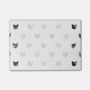 Notas Post-it® Modelo lindo elegante blanco y negro del gato