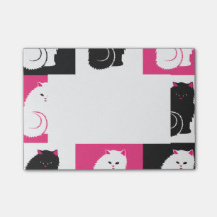 Notas Post-it® Modelo loco del gato del gatito de las rosas