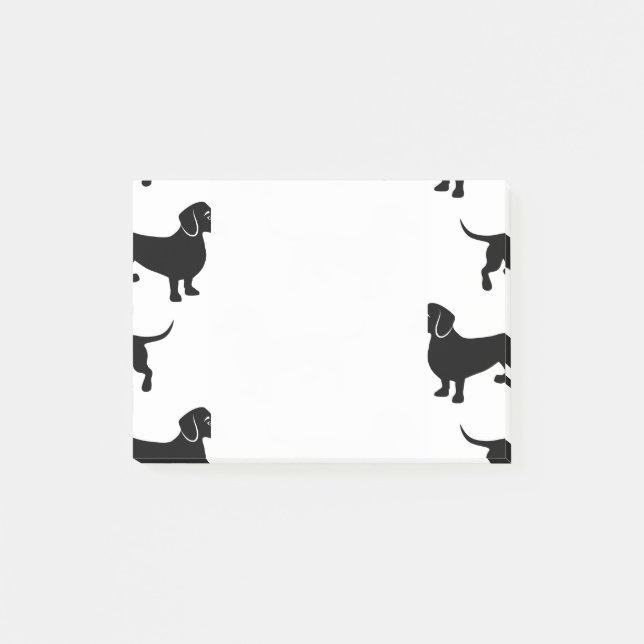 Notas Post-it® Modelo negro lindo del Dachshund (Anverso)