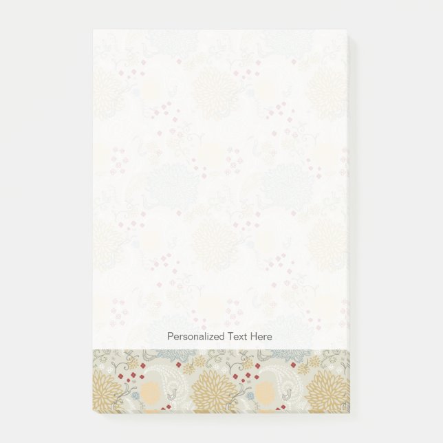 Notas Post-it® modelo que exhibe el jardín rizado (Anverso)