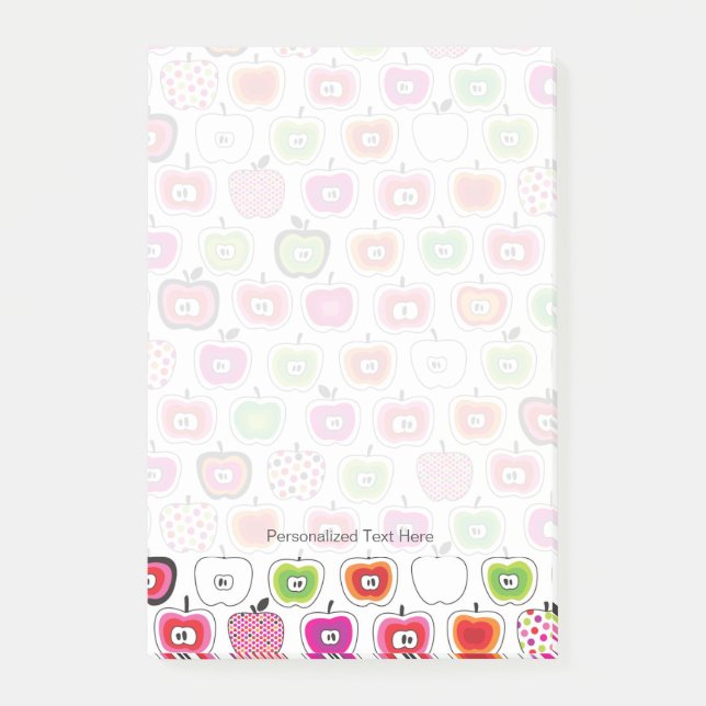 Notas Post-it® Modelo retro lindo de la manzana (Anverso)