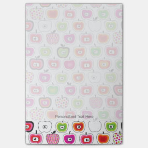 Notas Post-it® Modelo retro lindo de la manzana