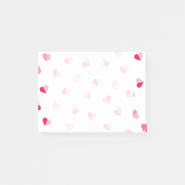 Notas Post-it® Modelo rosado lindo del corazón del amor (Anverso)