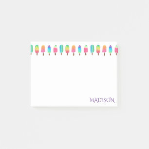 Notas Post-it® Modelo rosado púrpura fresco del Popsicle de nuev