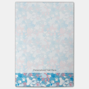 Notas Post-it® Modelo rosado y azul del perro del camuflaje