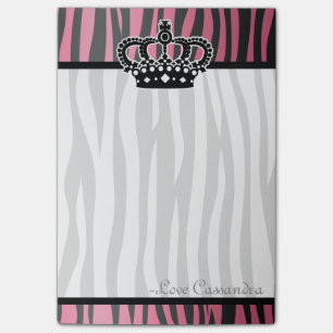Notas Post-it® Modelo rosado y negro de la princesa de moda