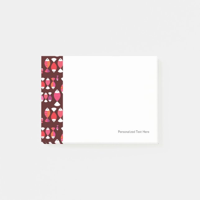 Notas Post-it® Modelo subacuático de los pescados retros (Anverso)