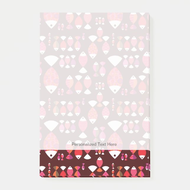 Notas Post-it® Modelo subacuático de los pescados retros (Anverso)