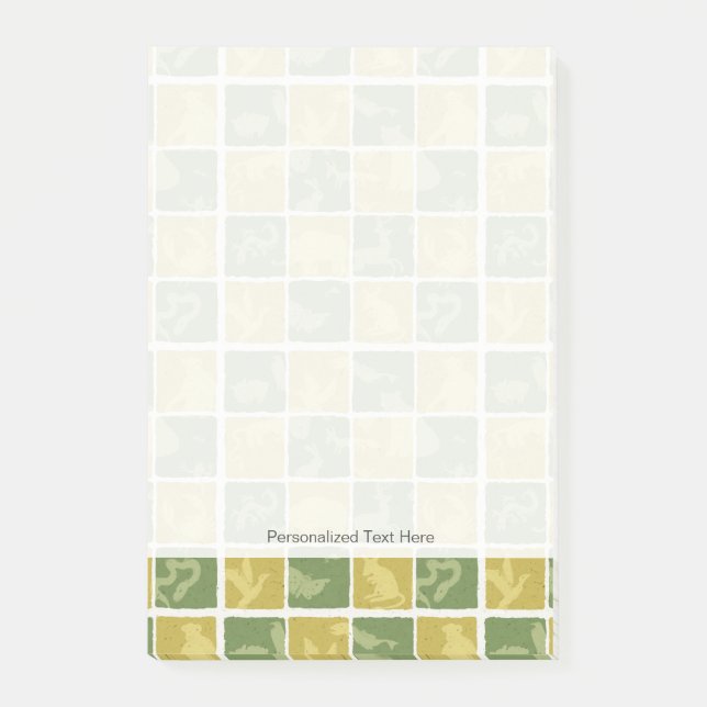 Notas Post-it® modelo temático del parque zoológico (Anverso)