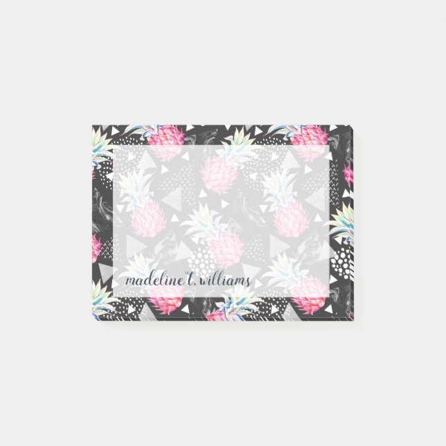 Notas Post-it® Modelo texturizado de la piña del triángulo (Anverso)