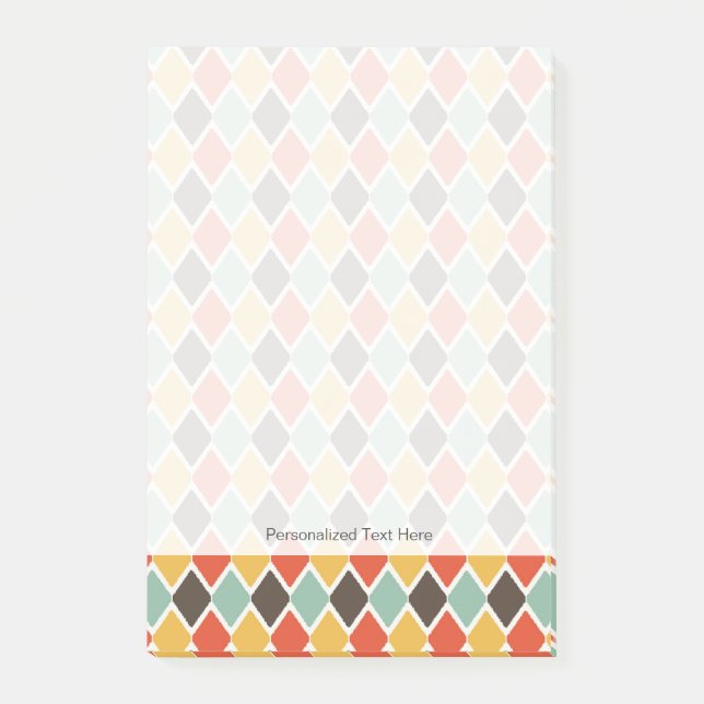 Notas Post-it® Modelo tribal de la moda del ikat moderno (Anverso)