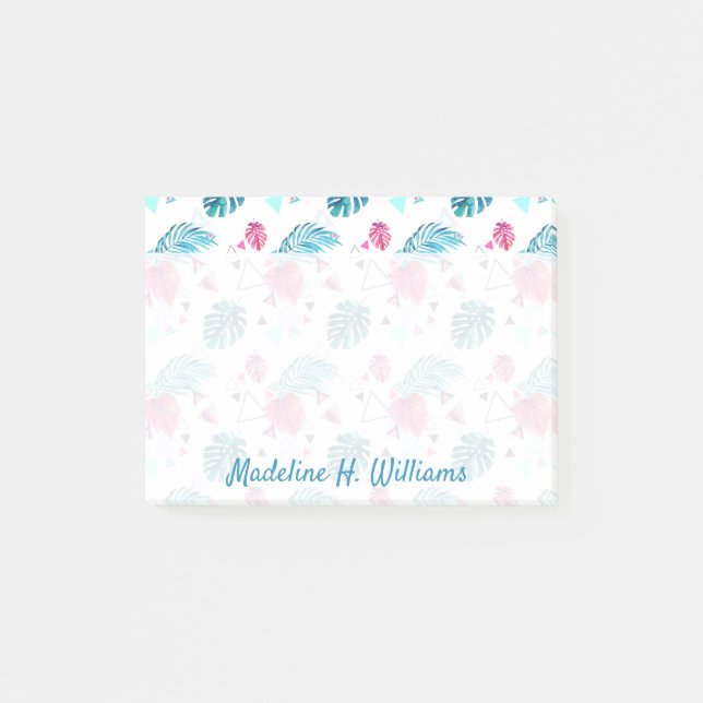 Notas Post-it® Modelo tropical del triángulo de la hoja (Anverso)