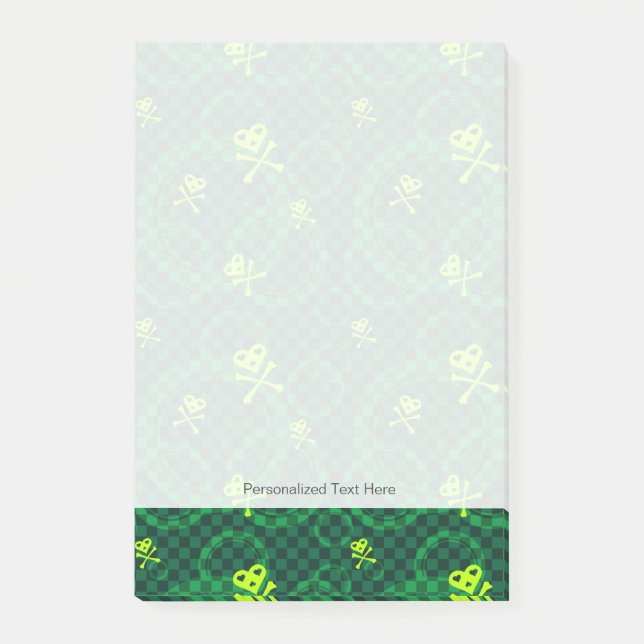 Notas Post-it® Modelo verde de Emo con los círculos (Anverso)