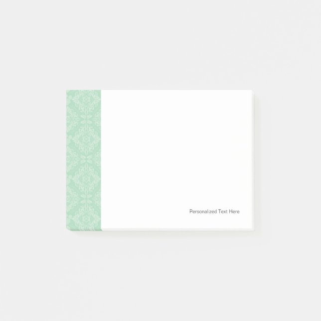 Notas Post-it® Modelo verde del damasco (Anverso)