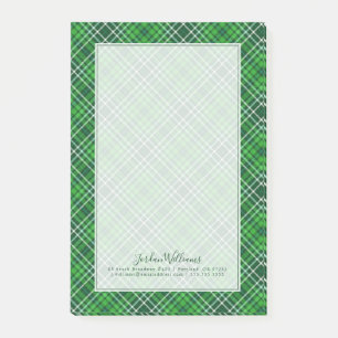 Notas Post-it® Modelo verde oscuro y de Forest Green de la tela