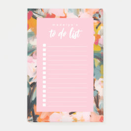 Notas Post-it® Modern Botanical Floral Abstract Art To Do List