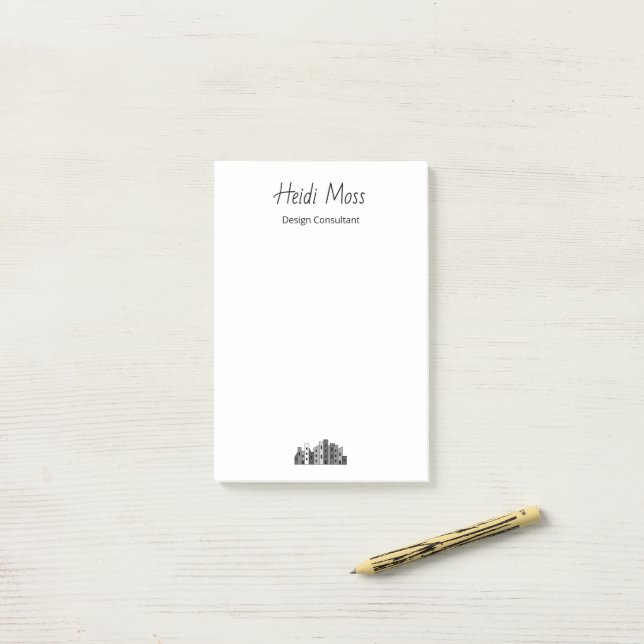 Notas Post-it® Modern City Skyline Urban Design Consultant  (Escritorio)