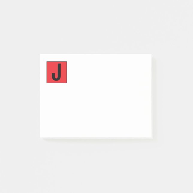 Notas Post-it® Modern Elegant Plain Professional Monogram (Anverso)