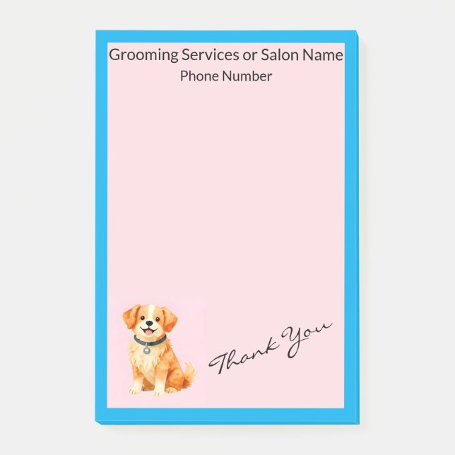 Notas Post-it® Modern Grooming Dog Personalized Collection (Anverso)
