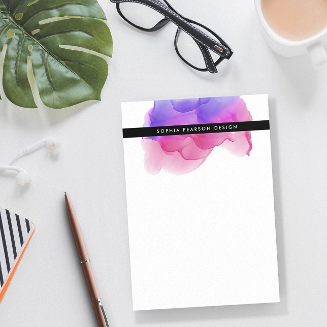 Notas Post-it® Modern Magenta Watercolor Personalized (Subido por el creador)