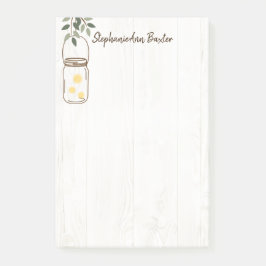 Notas Post-it® Modern Mason Jar & Fireflies Rustic Notes