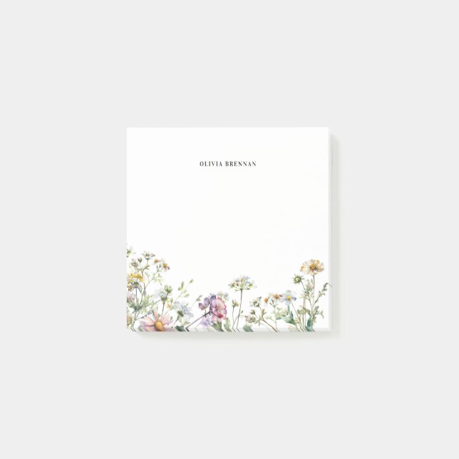 Notas Post-it® Modern Meadow Wildflowers diseño delicado (Anverso)