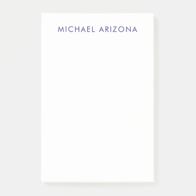 Notas Post-it® Modern Minimalist Simple Plain Own Name (Anverso)