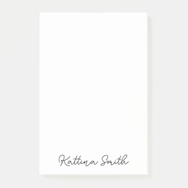 Notas Post-it® Modern Monogram Handwritten Script Design (Anverso)