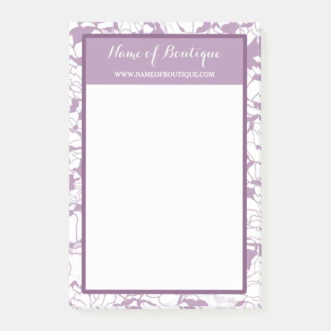 Notas Post-it® Modern Purple Floral Girly Beautique (Anverso)