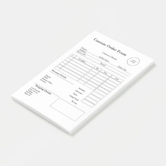 Notas Post-it® Modern Small Business custom order Sales Receipt