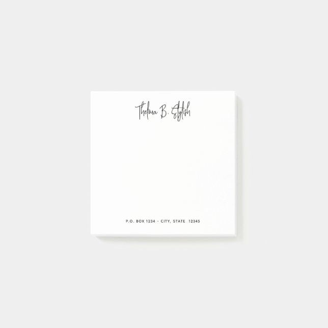 Notas Post-it® Modern Stylish Script Personalized Post it Notes (Anverso)
