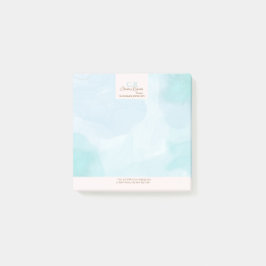 Notas Post-it® Moderna acuarela Verde azulada azul