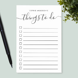 Notas Post-it® Moderna Caligrafía De Moda Guión De Cosas A Hacer 