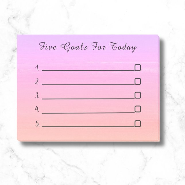Notas Post-it® Moderna moda rosa (Pinkand orange ombre goals  to do list.)
