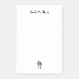 Notas Post-it® Moderna Palm Trees Beach Elegante Script