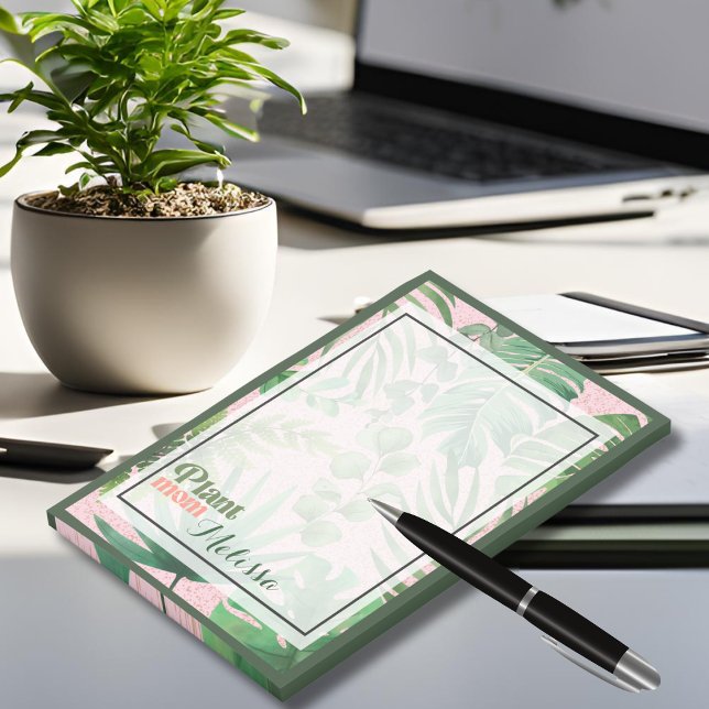 Notas Post-it® Moderna planta de hojas botánicas verdes (Subido por el creador)