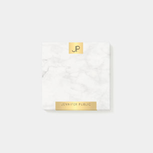 Notas Post-it® Moderna Plantilla Elegante De Oro Y Mármol De Inic
