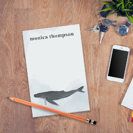 Notas Post-it® Moderna y elegante acuarela ballena jorobada