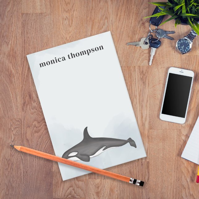 Notas Post-it® Moderna y elegante acuarela Orca Killer Whale (Subido por el creador)