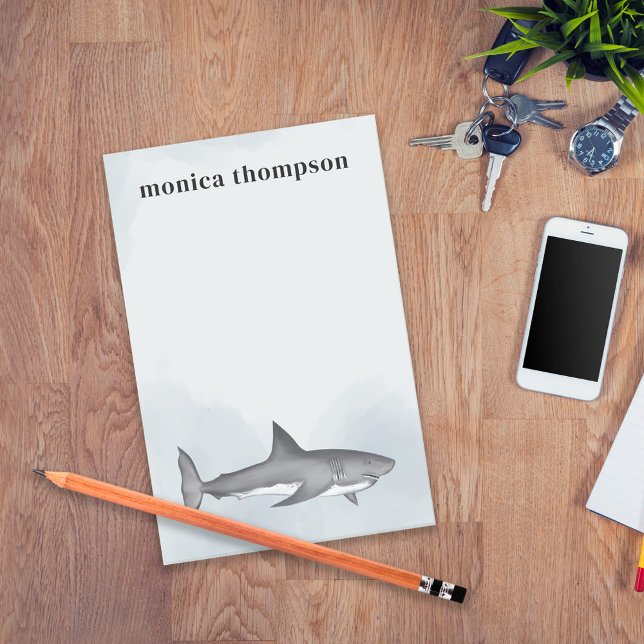Notas Post-it® Moderna y elegante acuarela Simple Ocean Shark (Subido por el creador)